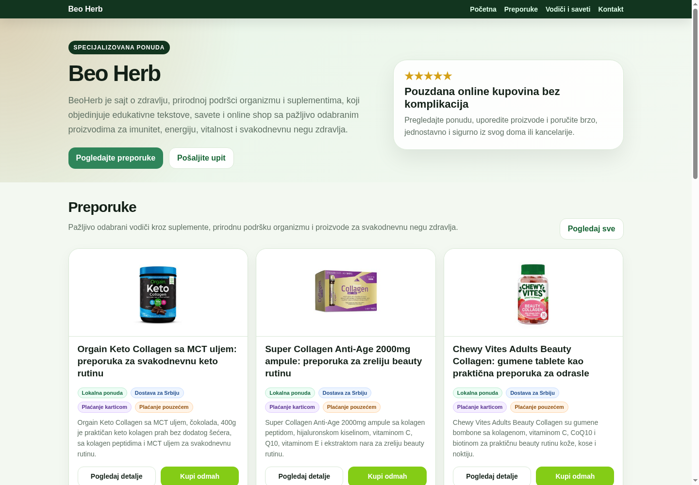 BeoHerb online shop sistem