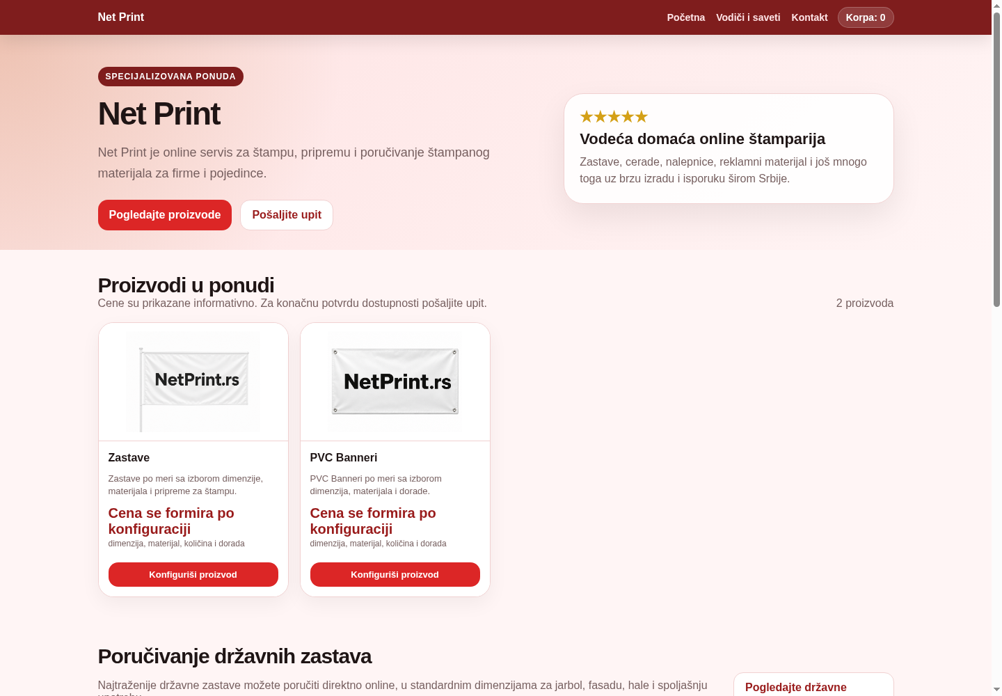 NetPrint online shop sistem